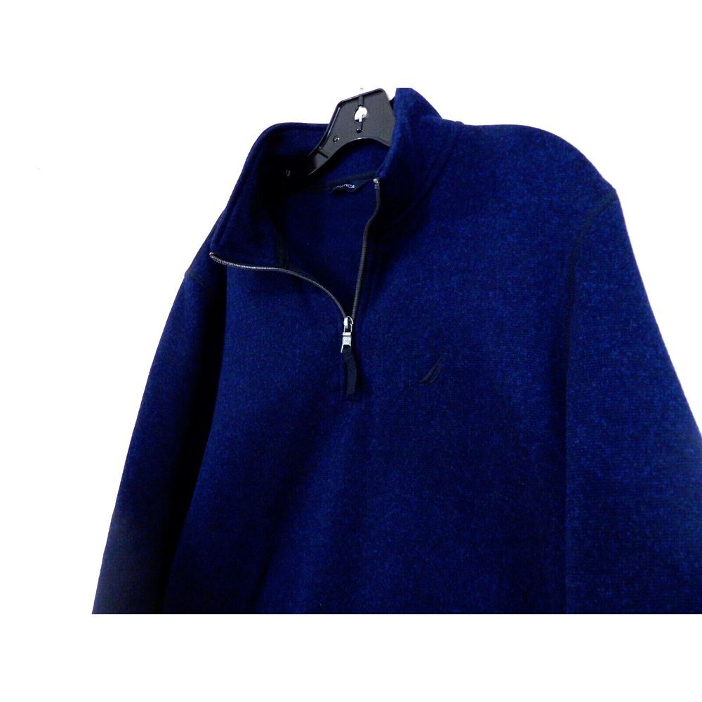 Nautica Blue 1/4 Zip Long Sleeve Fleece Pullover Sweater Men's Size M